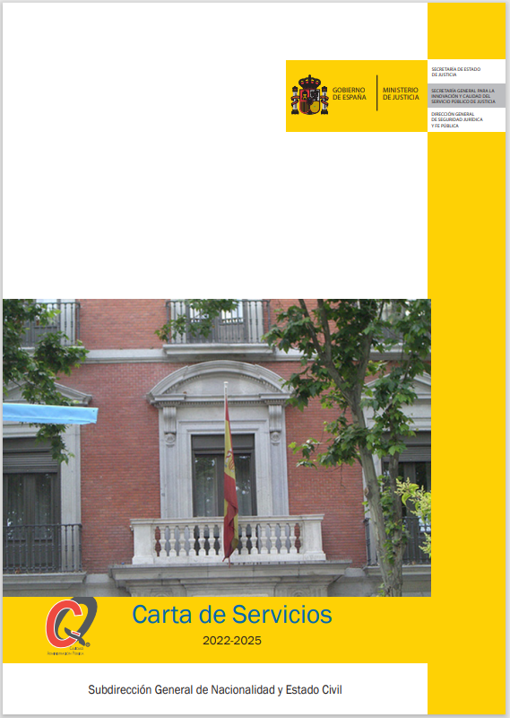 Ver detalles de Carta de Servicios. Subdirección General de Nacionalidad y Estado Civil 2022 - 2025