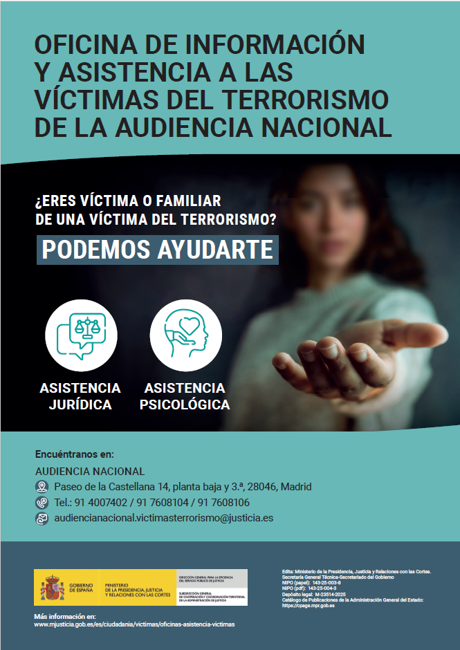 View details of Oficina de informaci&oacute;n y asistencia a las v&iacute;ctimas del terrorismo de la Audiencia Nacional 2025 (cartel)