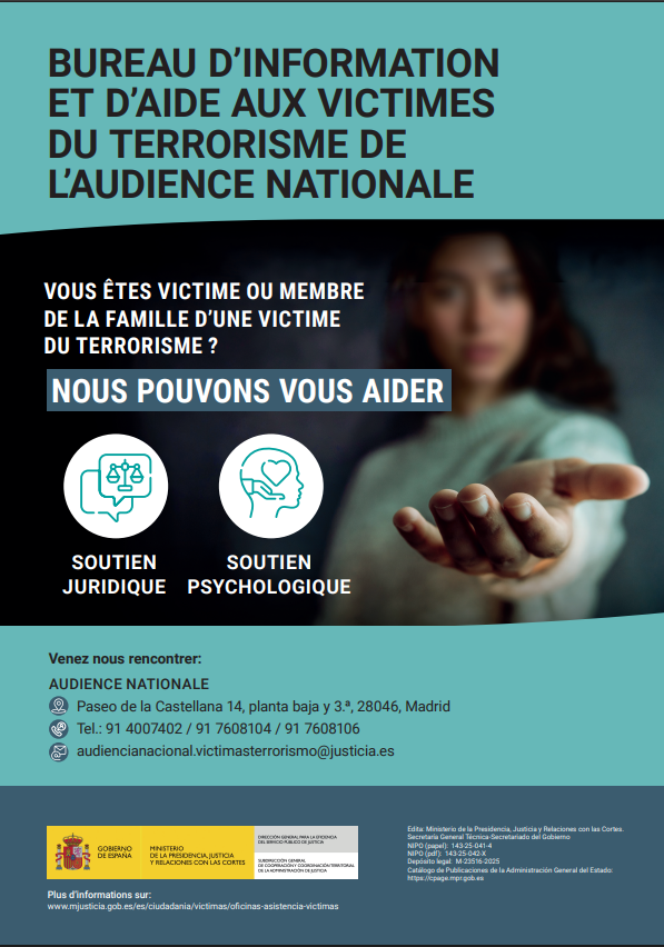 View details of Bureau d&rsquo;information et d&rsquo;aide aux victimes du terrorisme de l&rsquo;Audience Nationale 2025 (cartel)